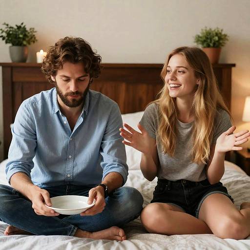 Cozy Moments: A Delightful Bedside Scene