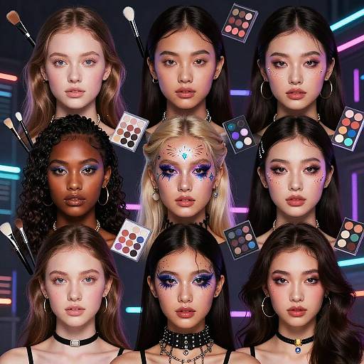 AI Makeup Generator in Cyberpunk Style