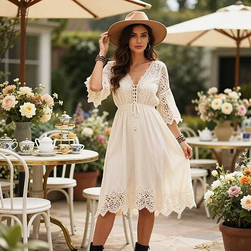 Bohemian Pear-Shaped Woman in Garden