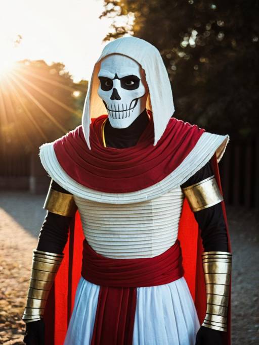 Man in Papyrus Skeleton Cosplay Costume