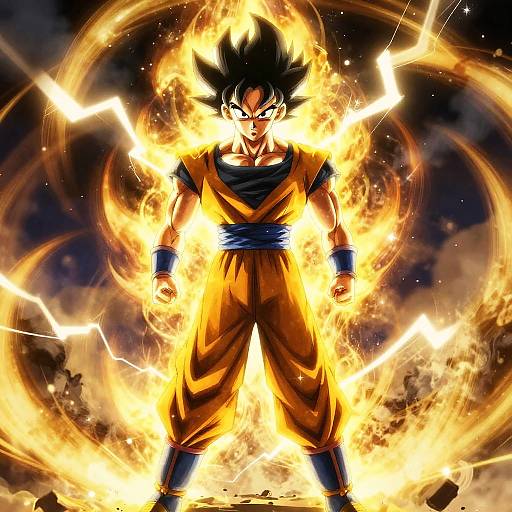 Vegito Silhouette Emerging in Light