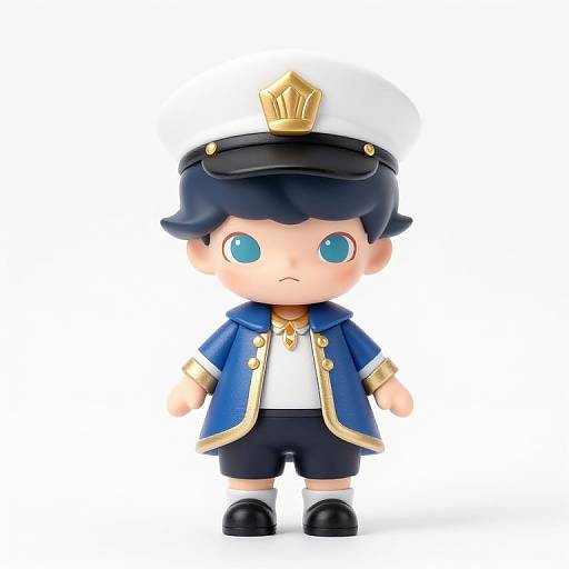 Elegant Doll in Blue and Gold