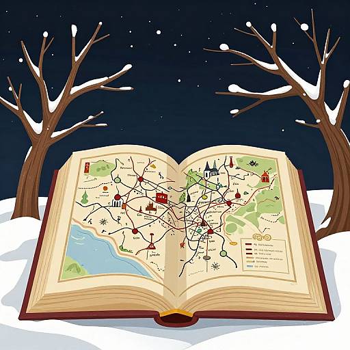 Medieval Winter Scene Book Map