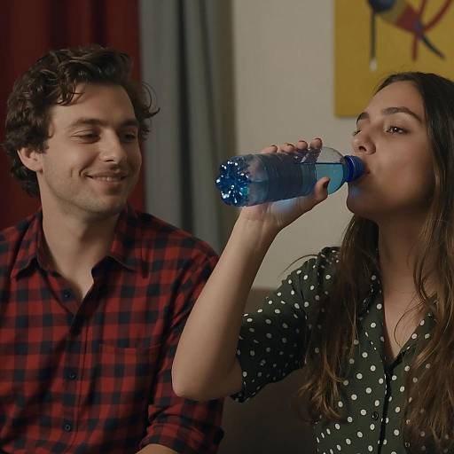 Cozy Encounter in a Dim Room