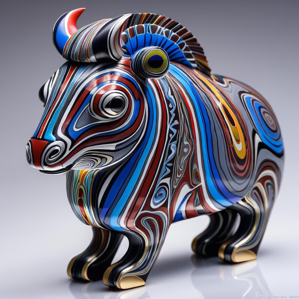 Realistic Fordite Animal Figurine Photography