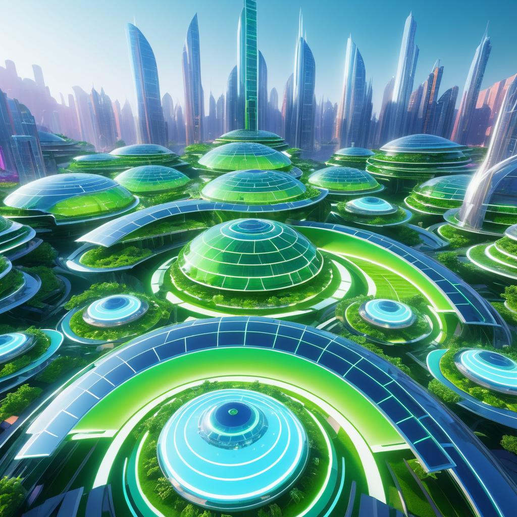 Eco-Futuristic Cityscape with Energy Innovation