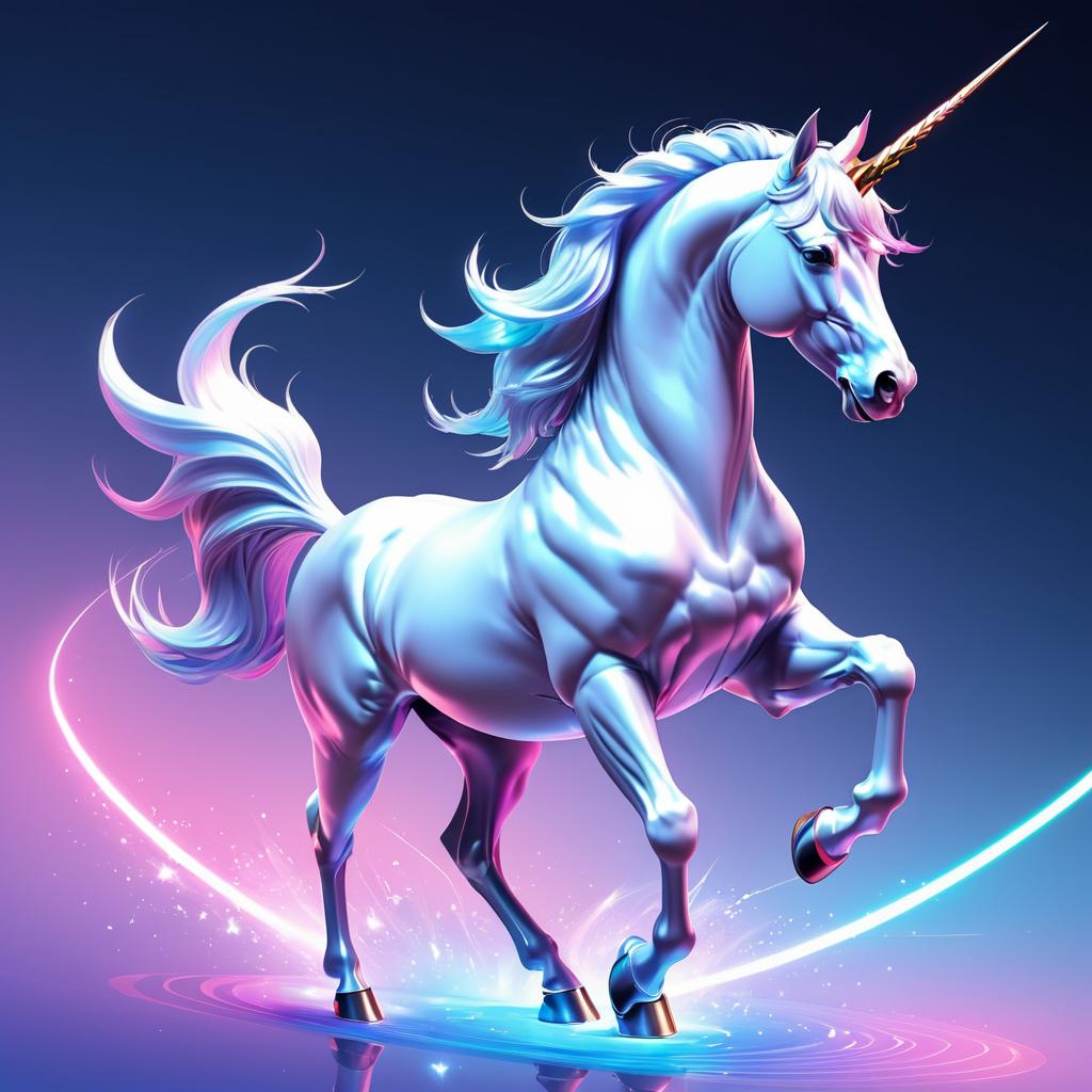 Highly Detailed Digital Unicorn Illustration