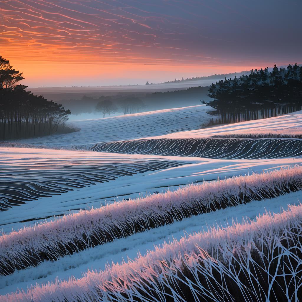 Moorland Dusk with Moiré Patterns