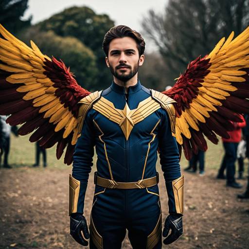 Dark Phoenix Costume with Feathered Wings