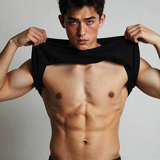 Realistic Muscular Male Upper Body Focus