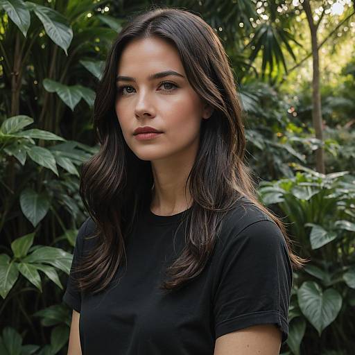 Serene Woman in Botanical Garden