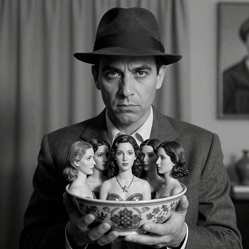 Surreal Portrait in Black and White