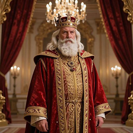 Regal Bearded Man in Ornate Costume