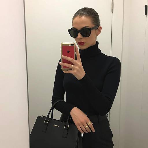 Chic Mirror Selfie with Stylish Accessories