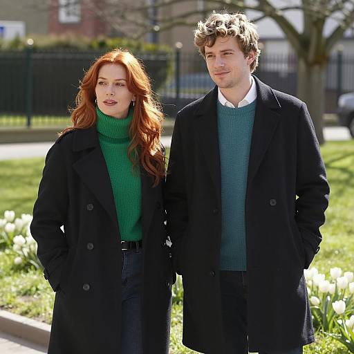 Couple Smiling in Sunlit Outdoors