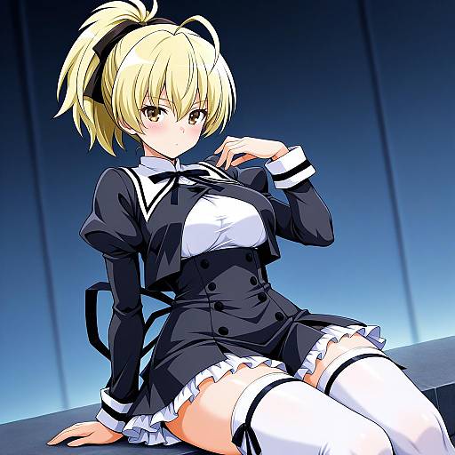 Illustration of Andou tazusa, assault lily in the style of Nightmare77zx