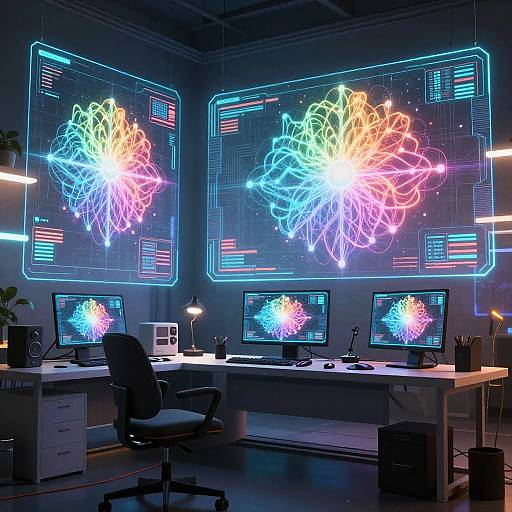 Futuristic AI Digital Art Studio