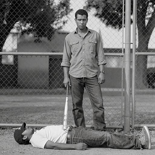 Gritty Black-and-White Urban Confrontation