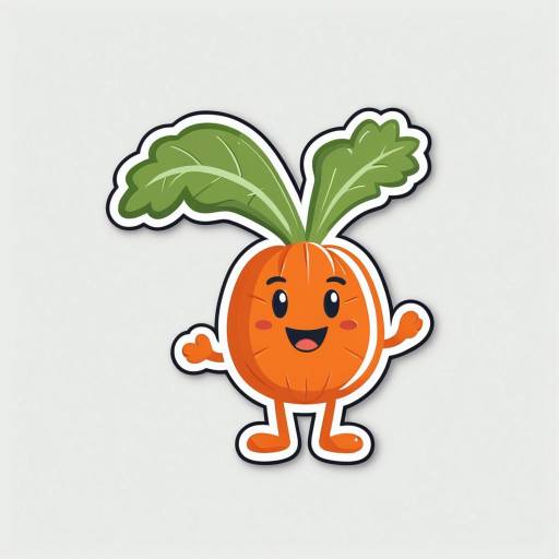 Playful Carrot Cartoon Icon Logo Sticker