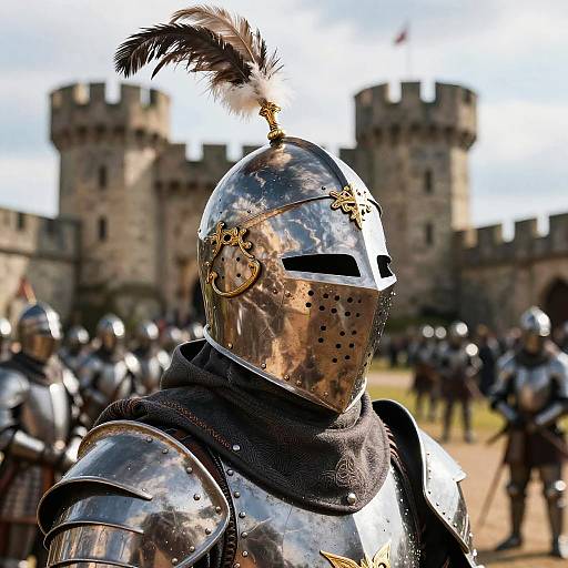 Ornate Medieval Knight Helmet Design