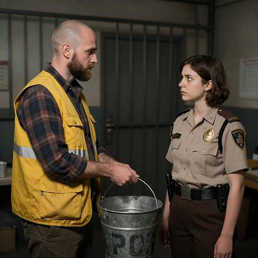 Gritty Exchange in Industrial Holding Cell