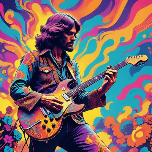 1970s Psychedelic Music Festival Guitarist