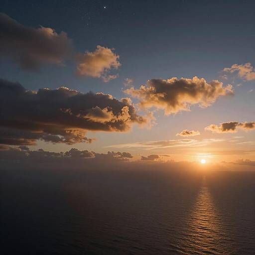 Sunset over Glassy Ocean from Orbit