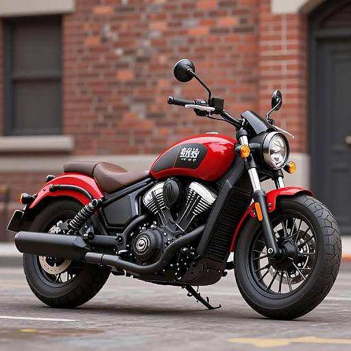 Vintage Red Indian Scout Motorcycle Render