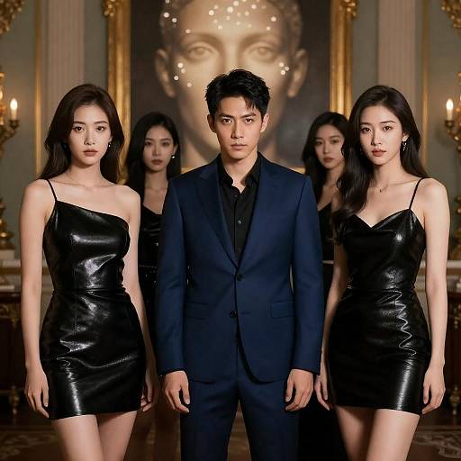 Intense Portrait in Dimly Lit Elegance