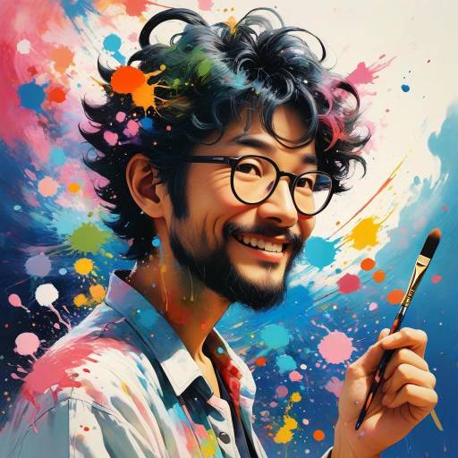 Whimsical Artist in Surreal Colors