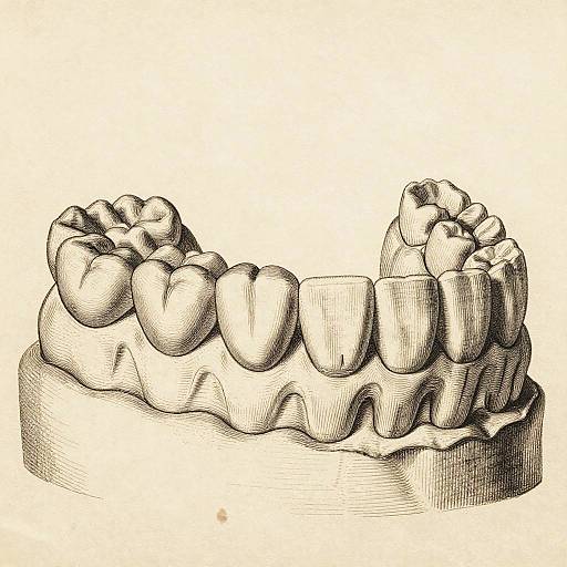 Vintage Dental Anatomy Teeth Illustration