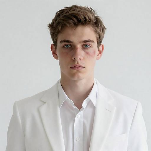 Young man with white blazer and bruise