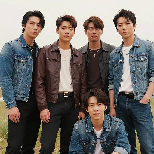 Stylish Friends Posing Outdoors in Fashion