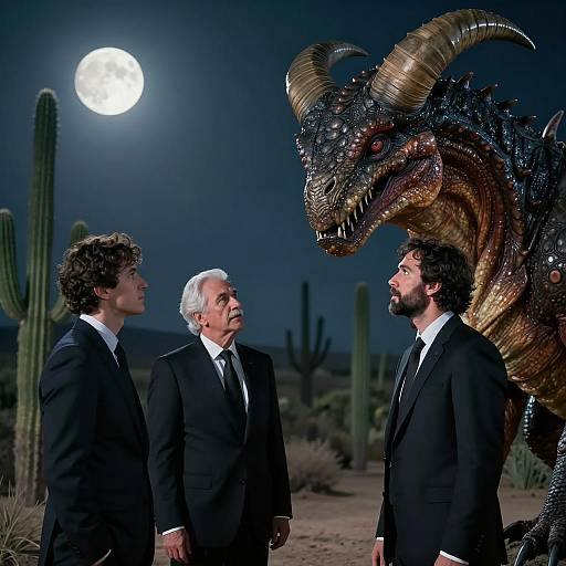 Men Confront Mysterious Scaly Creature