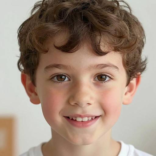 Close-up Portrait of Smiling Young Boy