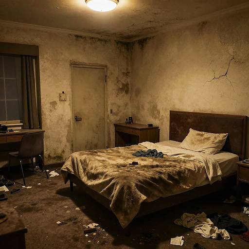 Cinematic Rundown Hotel Room Scene