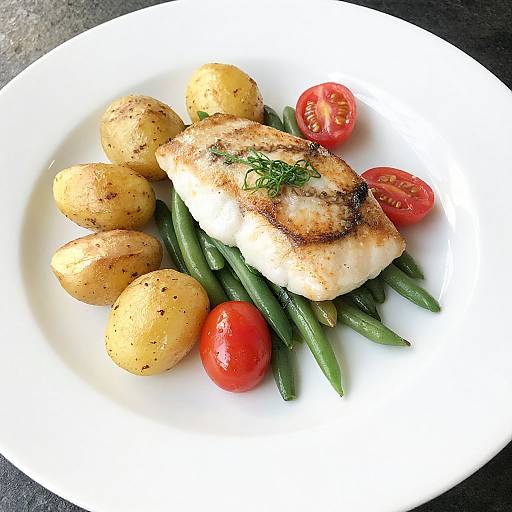 Seared Turbot with Fresh Vegetables