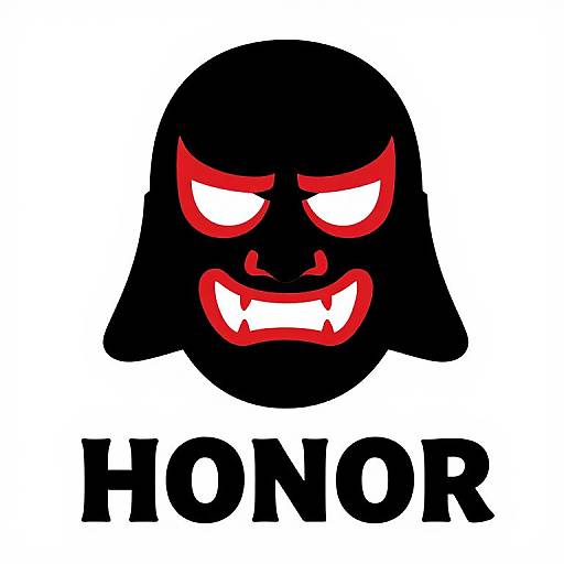 Retro Bushido Mask Icon Design