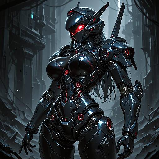 Mecha Musume in Full Armor Portrait