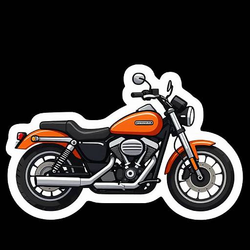 Colorful Harley Davidson Vector Sticker