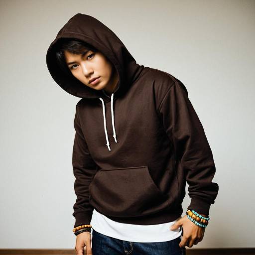Asian Male in Brown Hoodie with Bracelets
