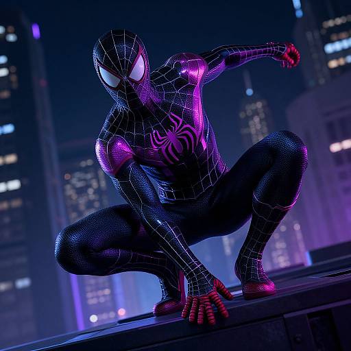 Cyberpunk Spider-Man in Neon City