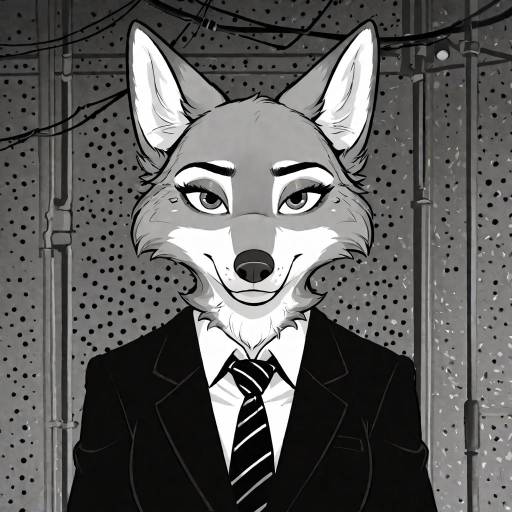 Expressive Female Wolf in Surreal Style