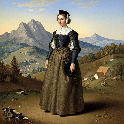 Moravian Mountain Countrywoman Costume 1804