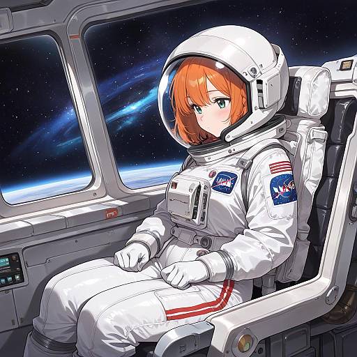 Anime Astronaut Girl in NASA Space Suit