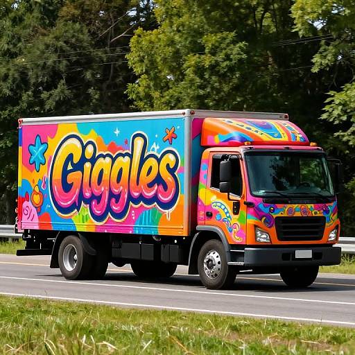 Vivid Graffiti-Style Painted Truck