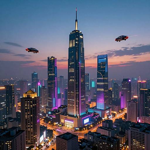 Futuristic Cyberpunk Cityscape AI