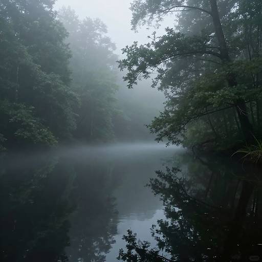 Misty Forest Reflections of Serenity