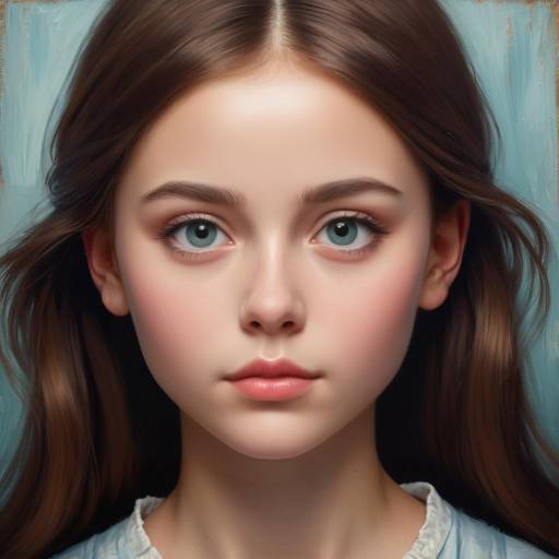 Young Girl Portrait in Modigliani Style
