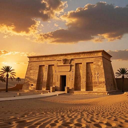Desert Temple at Sunset